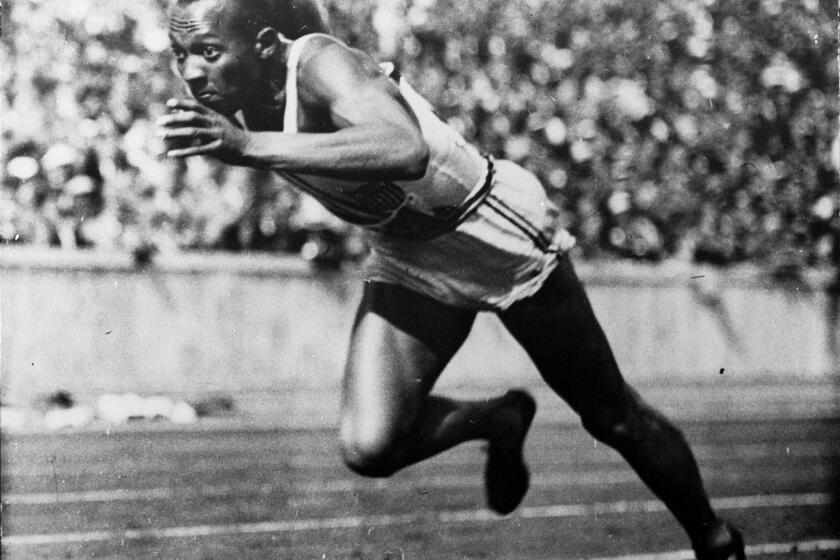 Jesse Owens during the 1936 Olympics in Berlin.