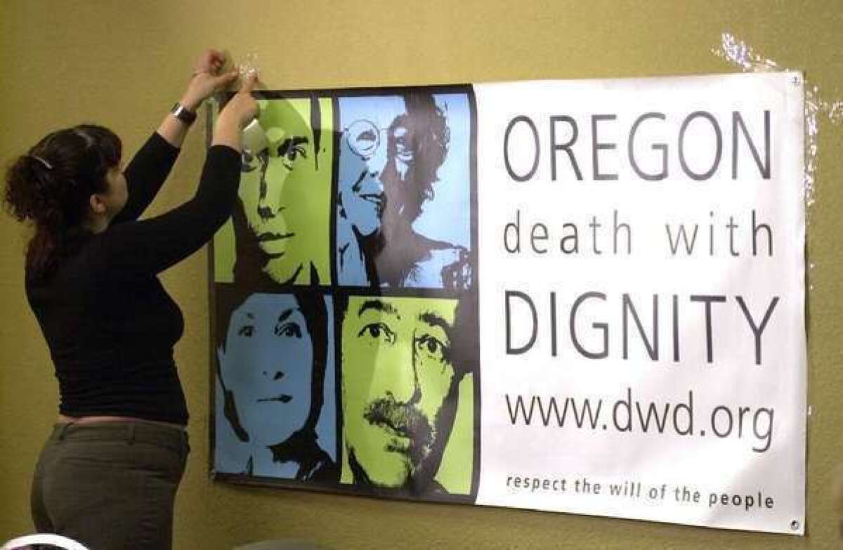 Oregon, Washington and Montana have assisted-suicide laws.
