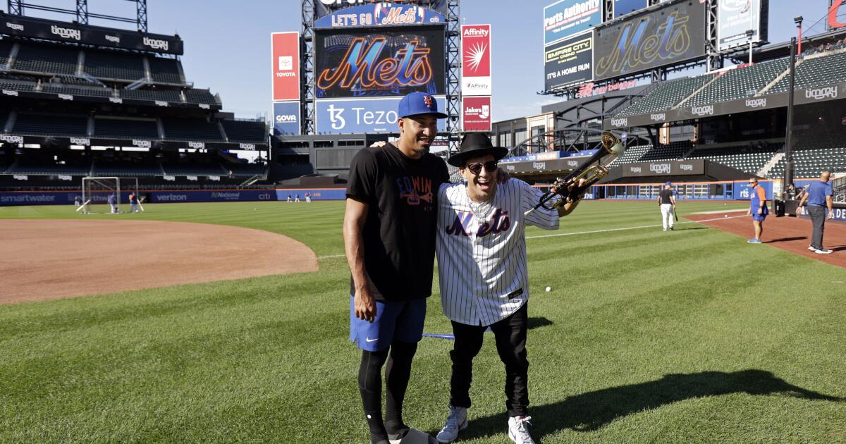 Huge New York baseball crowd goes wild for Aussie music star Timmy