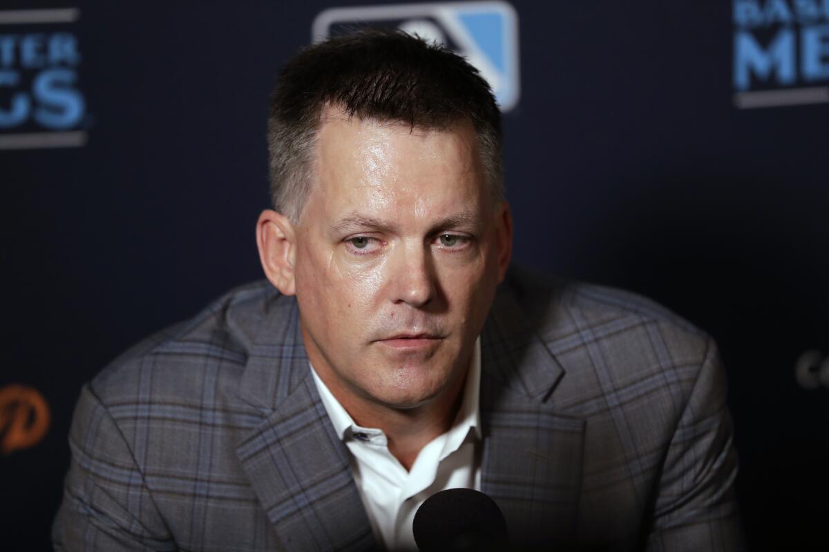 Houston Astros manager A.J. Hinch speaks during the Major League Baseball winter meetings on Tuesday in San Diego.