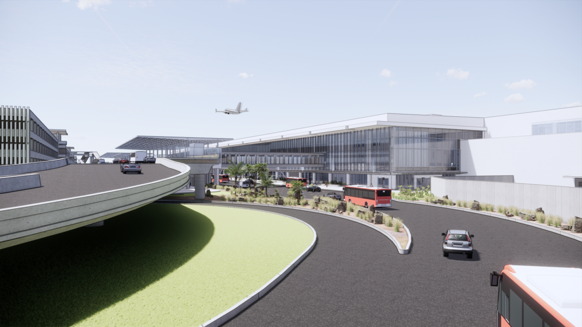 Representación de la remodelación prevista de la Terminal 1 del Aeropuerto Internacional de San Diego. 