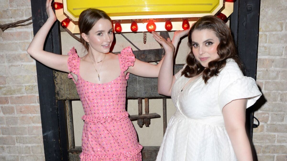 Kaitlyn Dever, left, and Beanie Feldstein at the afterparty for the world premiere of "Booksmart" at the SXSW Film Festival on March 10, 2019, in Austin, Texas.
