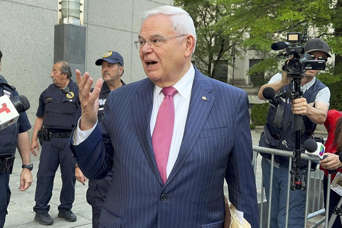 Sen. Bob Menendez leaves federal court in New York