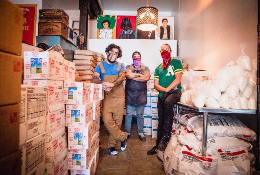 Aaron Melendrez, Othón Nolasco and Damian Diaz of Boyle Heights-based Va'La Hospitality and No Us Without You.