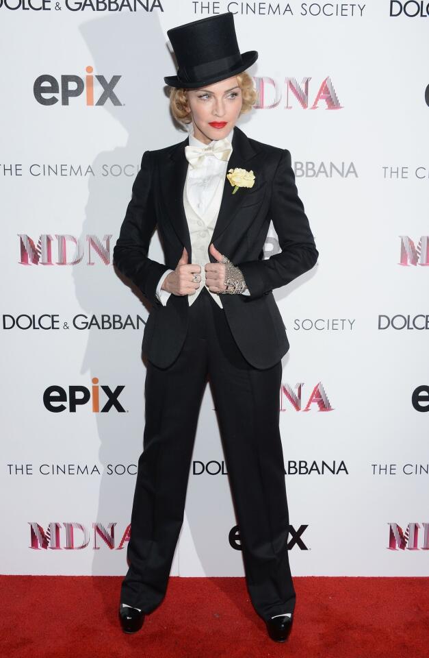 Women with the tuxedo look: Madonna