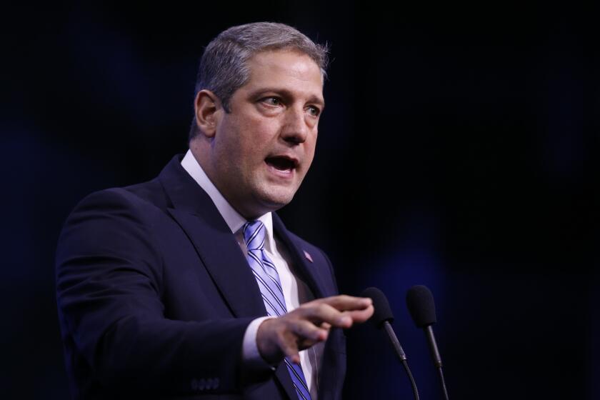 FILE - In this Sept. 7, 2019, file photo, Democratic presidential candidate Rep. Tim Ryan, D-Ohio, speaks during the New Hampshire state Democratic Party convention in Manchester, N.H. Ryan announced Oct. 24, 2019, he is ending his 2020 presidential campaign. (AP Photo/Robert F. Bukaty, File)