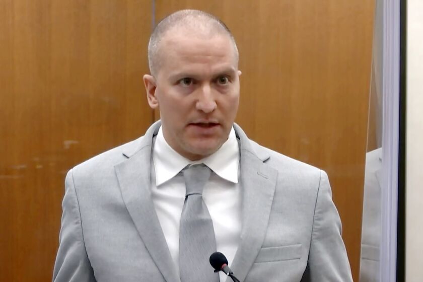 FILE - In this image taken from video, former Minneapolis police Officer Derek Chauvin addresses the court at the Hennepin County Courthouse in Minneapolis, June 25, 2021. An attorney for Chauvin will ask an appeals court Wednesday, Jan. 18, 2023, to throw out his convictions in the murder of George Floyd, arguing that numerous legal and procedural errors deprived him of his right to a fair trial. (Court TV via AP, Pool, File)