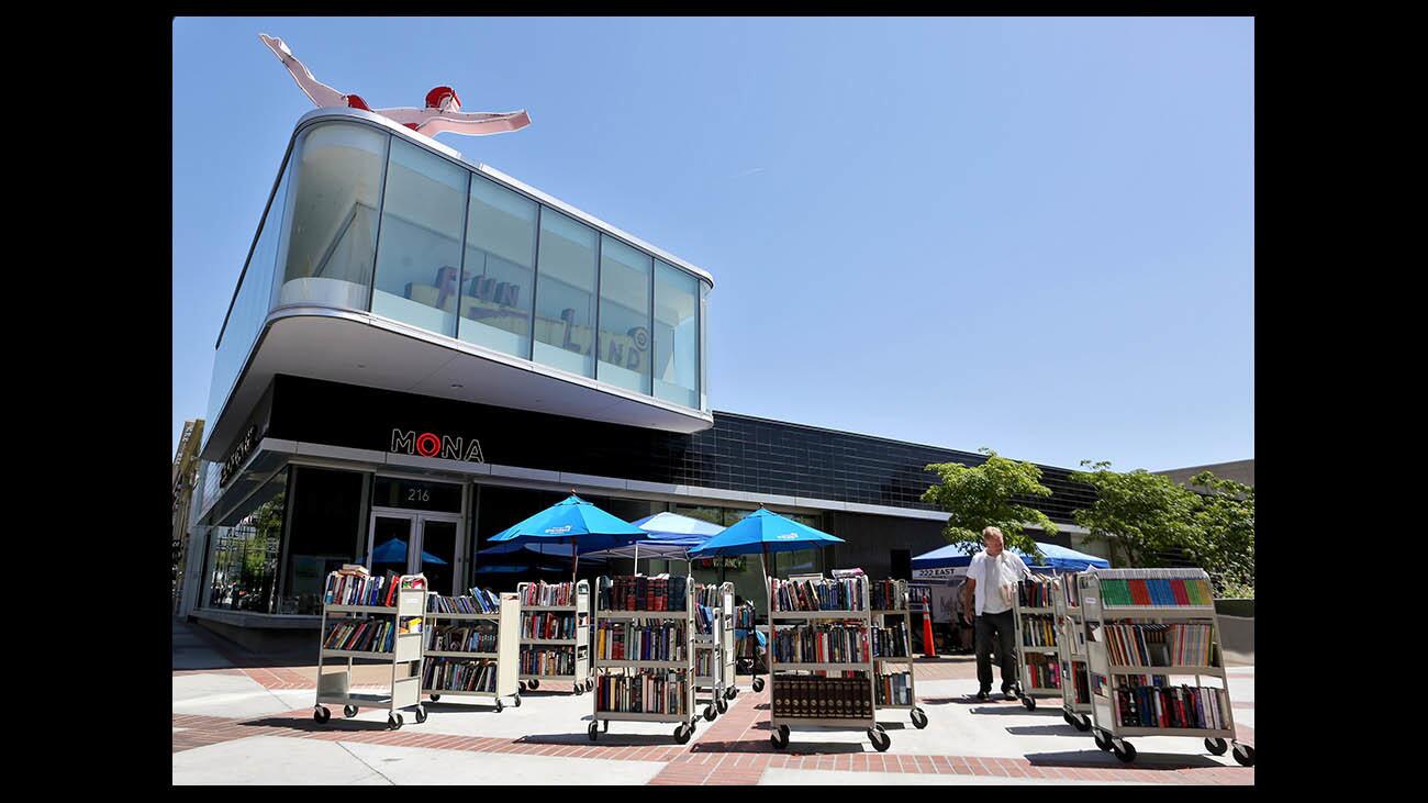 The Friends of the Glendale Public Library held a book sale at the MONA museum paseo on Brand Blvd., in Glendale on Saturday, June 9, 2018. The book sale is held on the second Saturday of every month from 9am to 3 pm and there is usually a live band for entertainment, The FGPL also offer a $10 bag which can be filled with any of books they have on sale.