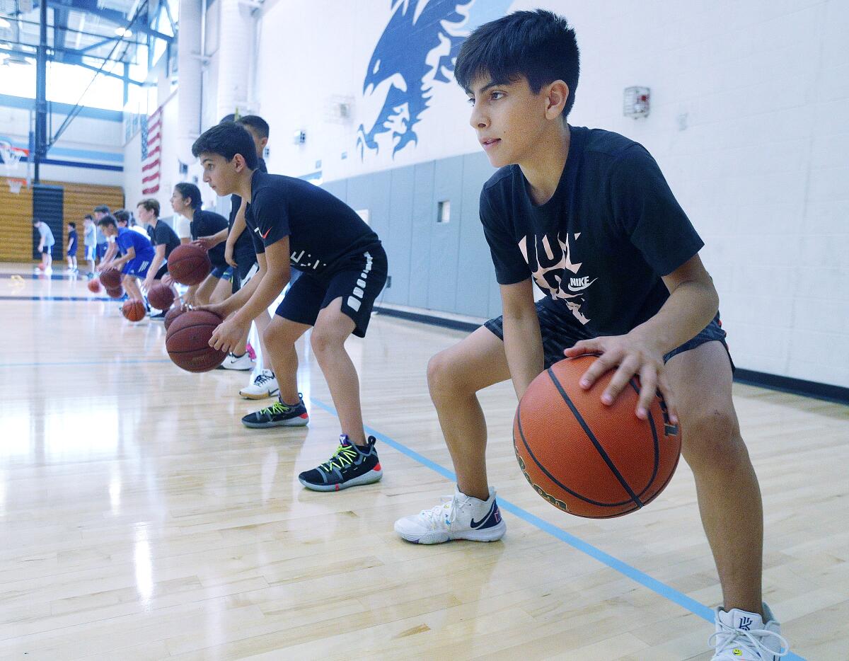 Basketball camp at Crescenta Valley High.