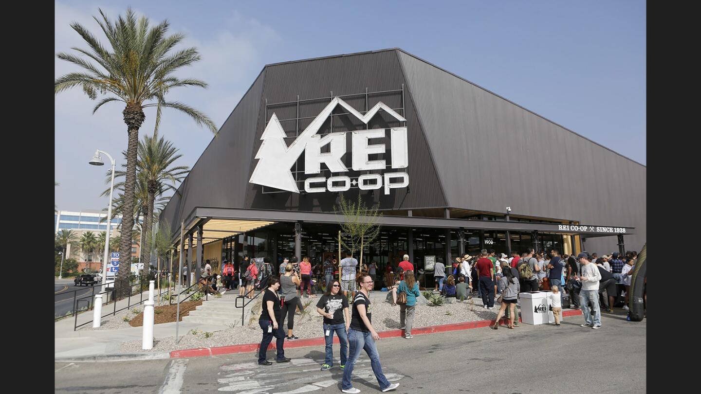 More than a thousand people showed up for the grand opening of the REI store at the Empire Center in Burbank on Friday, Aug. 25, 2017.
