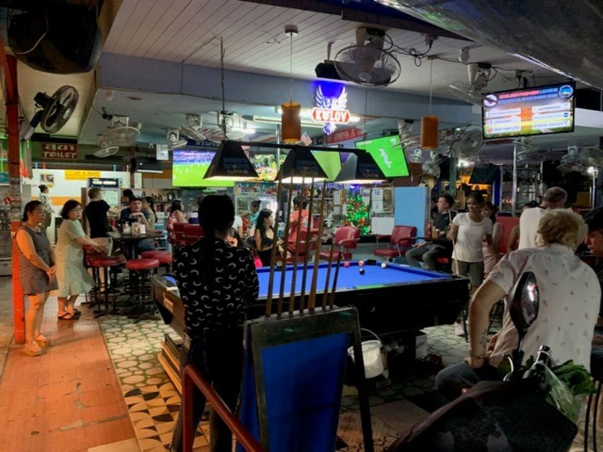 Danny's Sports Bar has customers from dozens of countries each month.