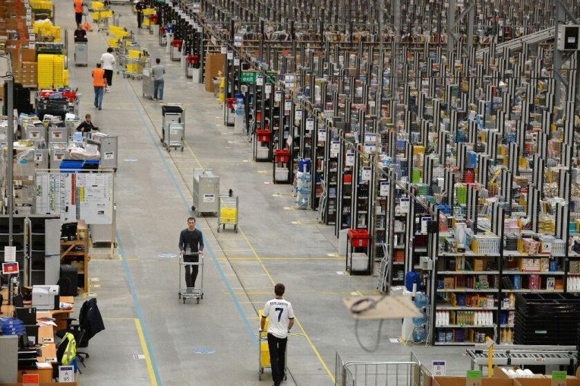 Let's hear no more about the "burden" of sales taxes: An Amazon fulfillment center hums in Great Britain.