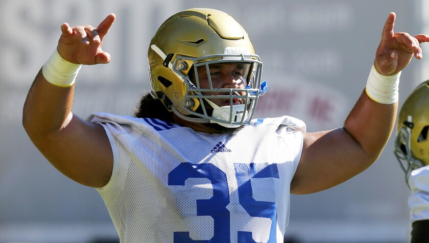 Ainuu Taua has made a successful transition from nose tackle to fullback at UCLA.