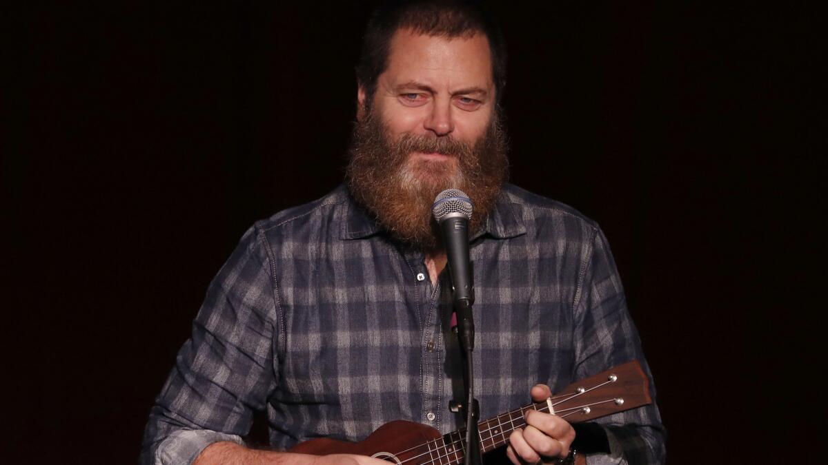 Nick Offerman performs at Largo at the Coronet in West Hollywood on Thursday, Jan. 3, 2019.