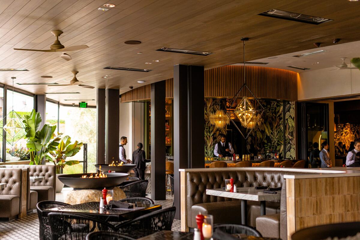 Caló Kitchen + Tequila features an enclosed patio at the new location at South Coast Plaza.