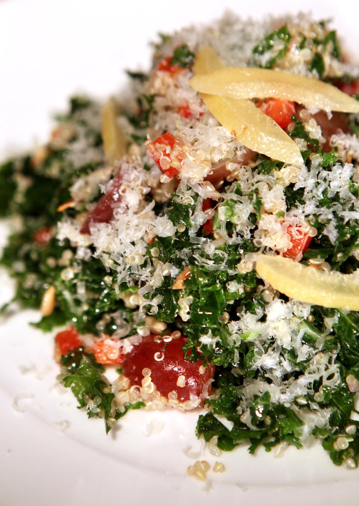 Kale and quinoa salad from La Grande Orange Cafe in Pasadena. Recipe.