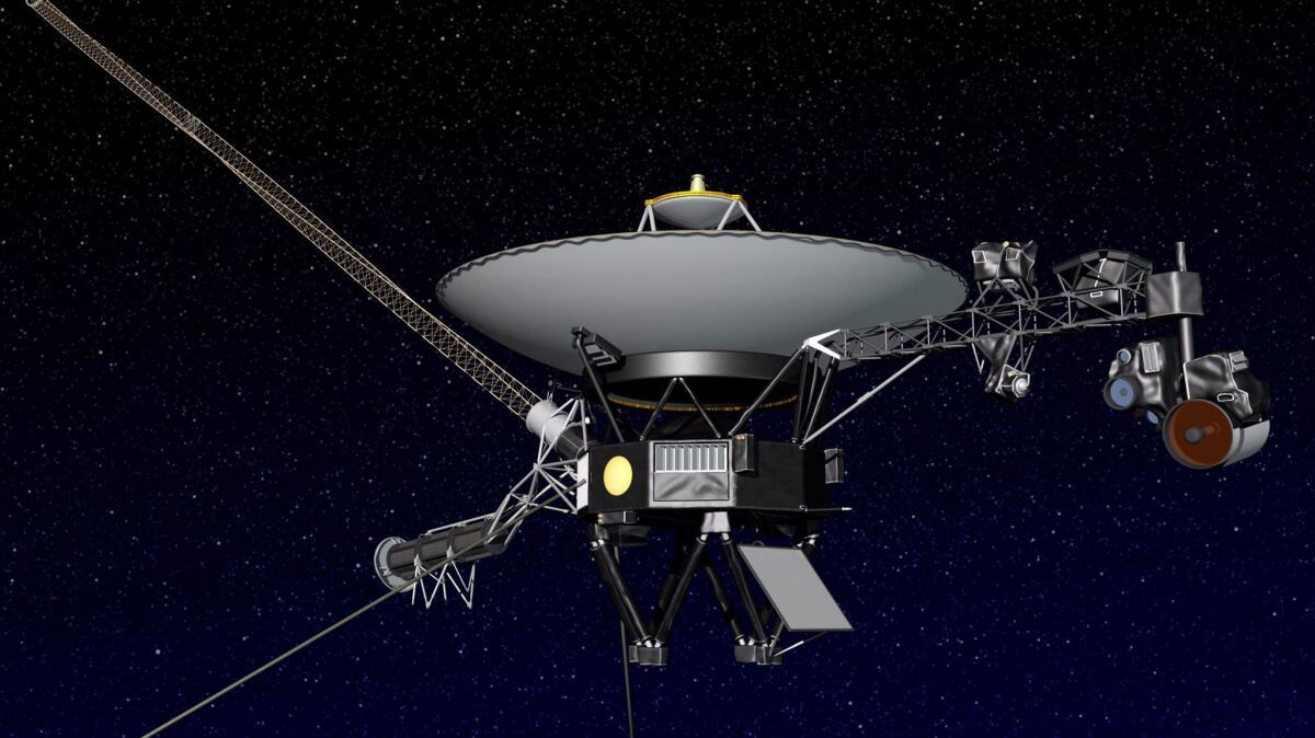 This artist rendering released by NASA shows NASAs Voyager 1 spacecraft in space. The space agency announced Thursday, Sept. 12, 2013 that Voyager 1 has become the first spacecraft to enter interstellar space, or the space between stars, more than three decades after launching from Earth. (AP Photo/NASA) ** Usable by LA and DC Only **