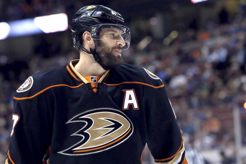 Ducks center Ryan Kesler, a defensive-minded forward, has contributed 20 goals and 27 assists this season for Anaheim.