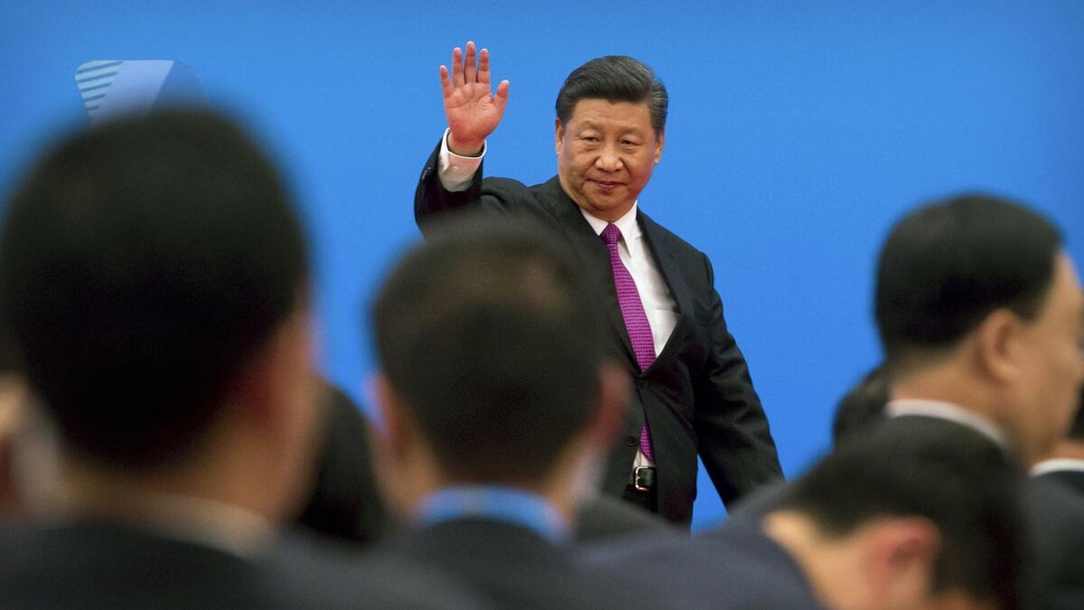 Chinese President Xi Jinping after an April news conference on the outskirts of Beijing.