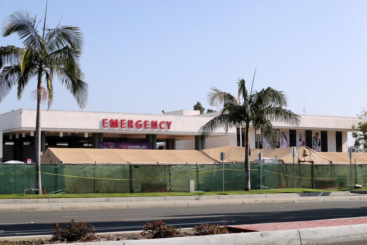 Fountain Valley Regional Hospital and Medical Center in Fountain Valley on Friday.
