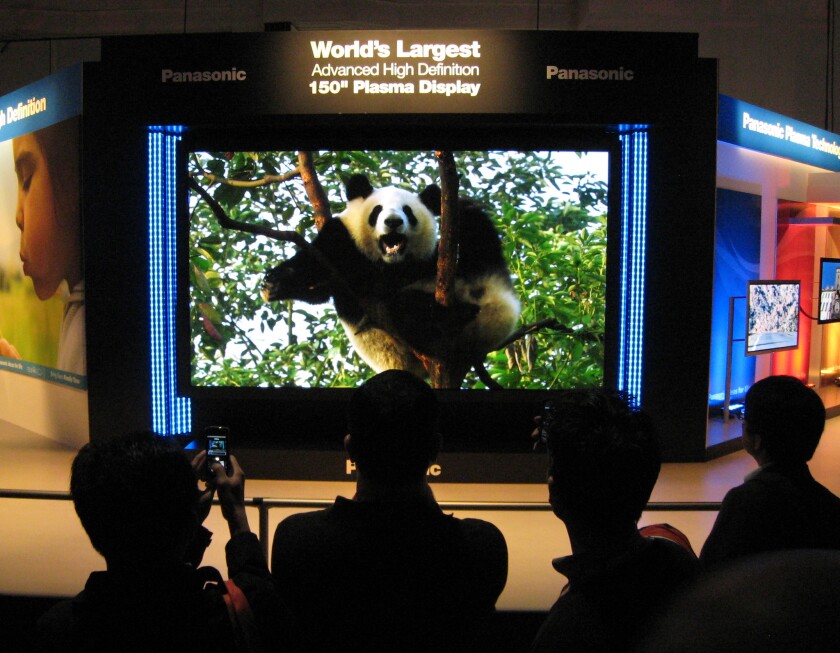 End of an era? Panasonic was still bragging about its plasma TV displays at the 2008 Consumer Electronics Show.