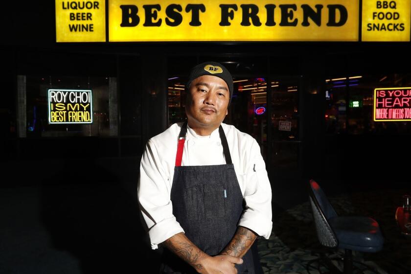 Chef Roy Choi is photographed in front of his new restaurant, Best Friend, located inside the Park MGM hotel on the Las Vegas Strip.