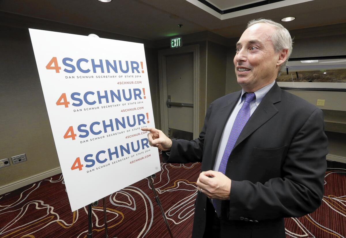 "In a functional political system, [the timing of a measure] is the kind of thing that reasonable people ought to be able to work out," said Dan Schnur, former head of the California Fair Political Practices Commission who is running for secretary of state, of lawmakers' battle over a bill that would expose campaign donors.