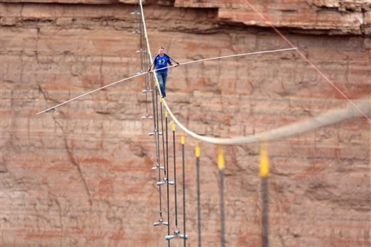 Man completes tightrope walk near Grand Canyon - The San Diego