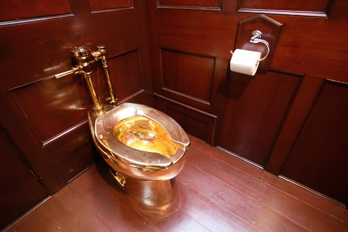 "America," a working solid gold toilet and a work of art, was stolen from Blenheim Palace in Woodstock, England, and remains missing.