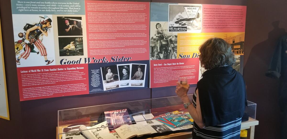 A guest reads about the bravery of women on the homefront during World War II, such as Betty Reed, San Diego’s Rosie the Riveter, the first woman on record to complete a solo glider flight.