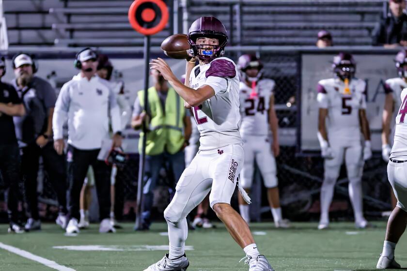 Laguna Beach quarterback Jack Hurst passed for 417 yards and four touchdowns in loss to Sherman Oaks Notre Dame.