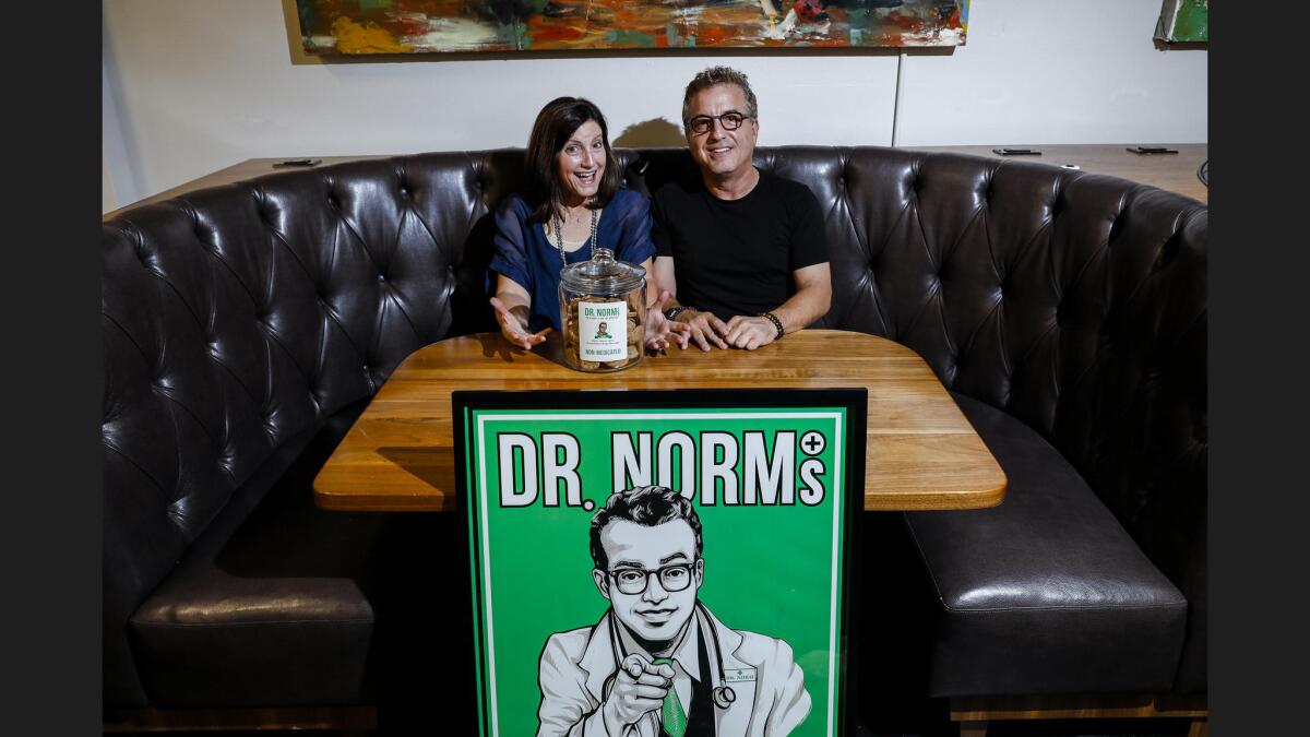 Siblings Roberta Koz Wilson and Jeff Koz started Dr. Norm's, an L.A. edible cannabis company named for their father.