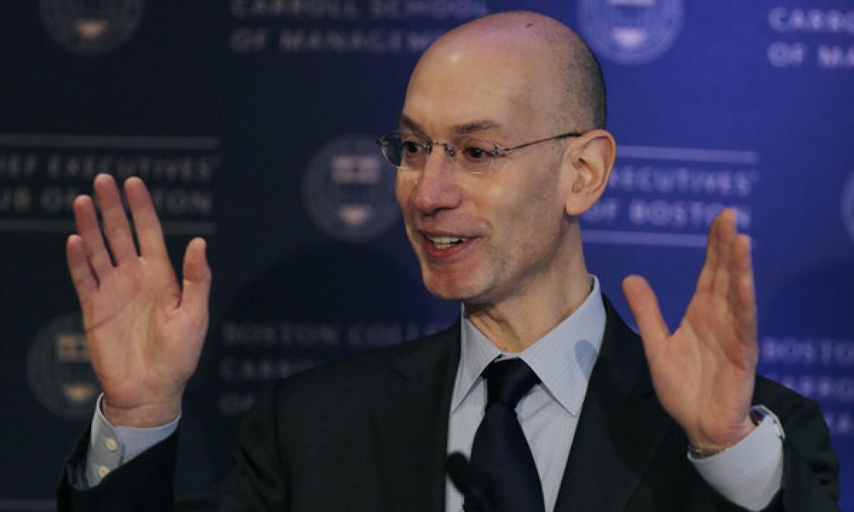 NBA Commissioner Adam Silver says corporate logos could be on NBA team jerseys at some point in the next five years.