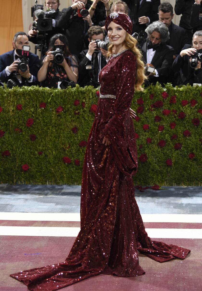 Jessica Chastain asiste a la gala benéfica del Instituto de Vestuario del Museo Metropolitano de Arte.