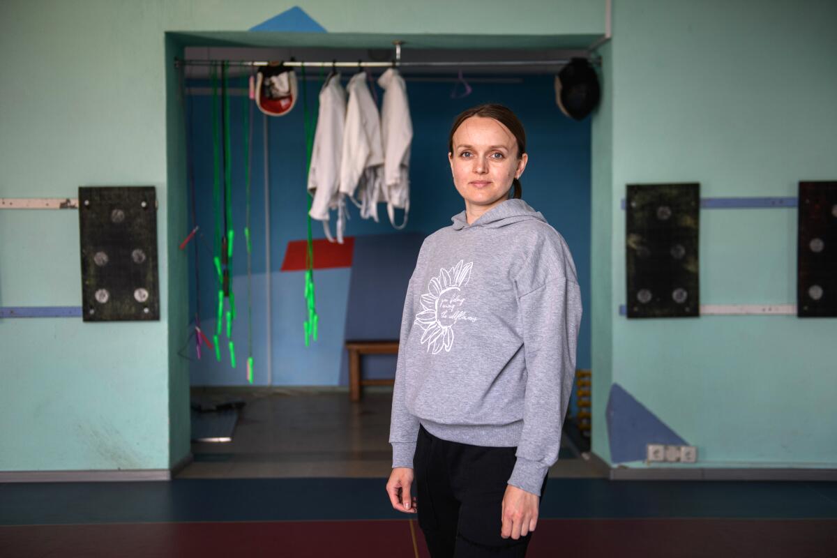 Alyona Kalashnyk 30 y.o. a fencing coach and director of the Unifecht sports 