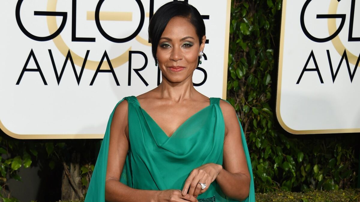 Jada Pinkett Smith attends the 2016 Golden Globe Awards. Her husband, Will Smith, was nominated for his lead performance in "Concussion."