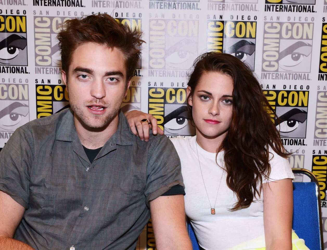 Rob and Kristen head to Comic-Con for the last fan panel of the film series. Call this relaxed photo the calm before the storm -- less than two weeks later, an Us magazine cover would reveal the potential end of Robsten, with claims of Kristen Stewart cheating on her costar and longtime beau with director Rupert Sanders.