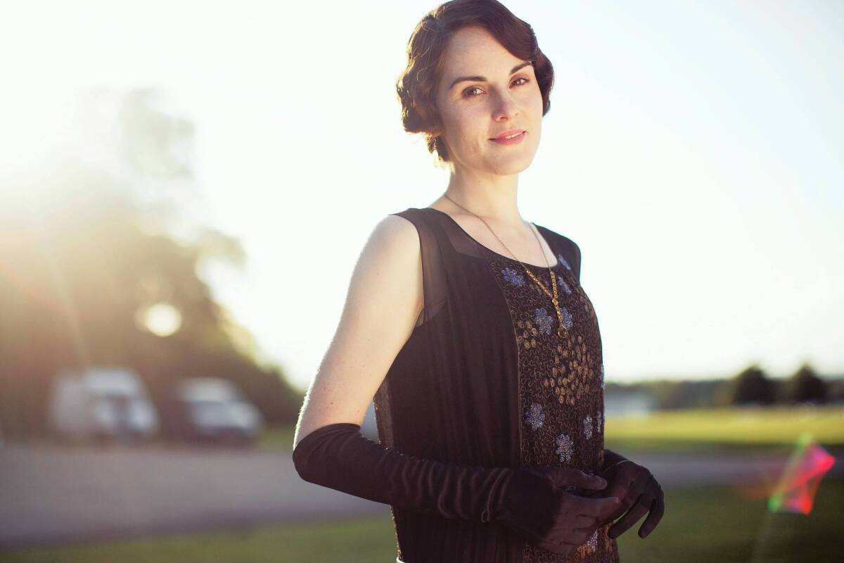 Michelle Dockery as Lady Mary Crawley filming of Season 3 of "Downton Abbey" at Highclere Castle in England.