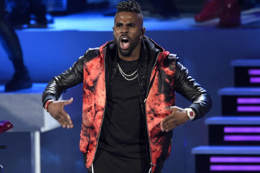 Jason DeRulo performs at the People's Choice Awards in Los Angeles in January. He'll host the iHeartRadio Music Awards on April 3.