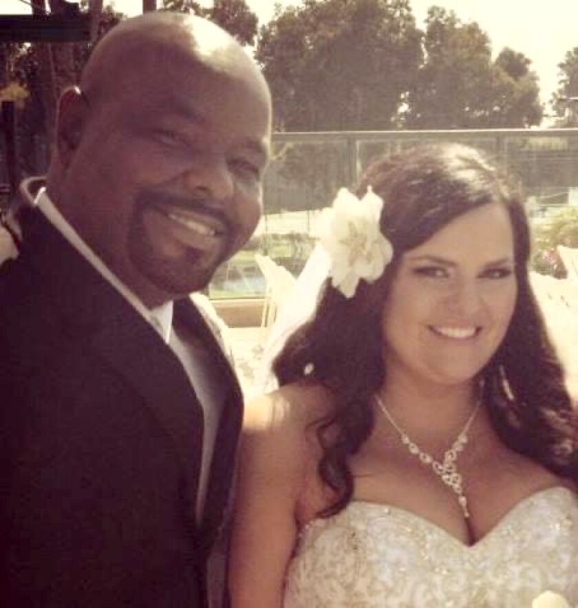 Kevin Fairman and his wife Brooke at their wedding on July 13, 2013.
