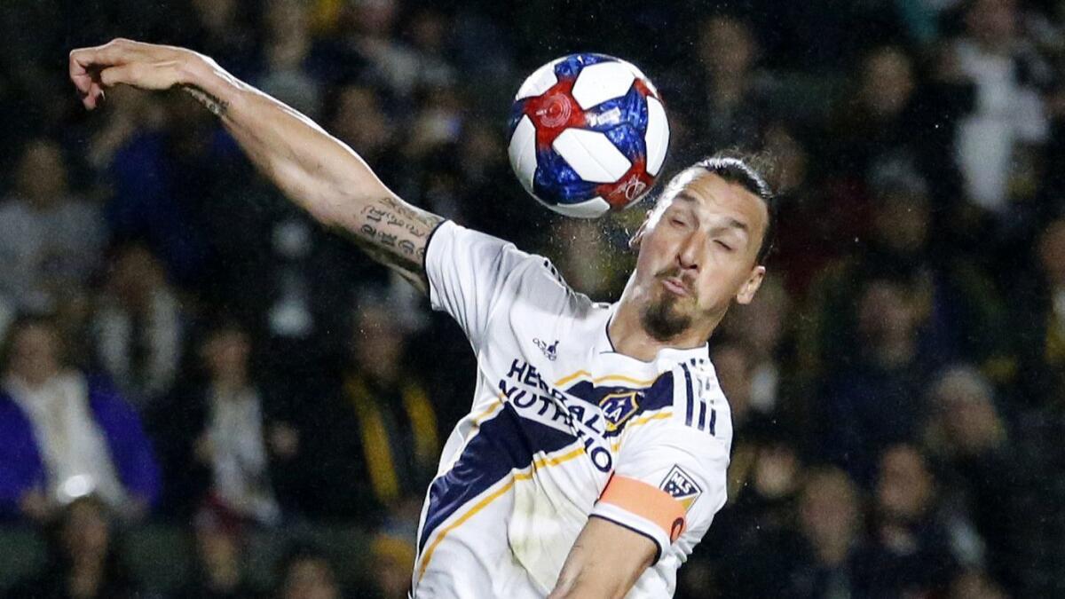 Galaxy forward Zlatan Ibrahimovic has been injured since playing the season opener against Chicago on March 2.