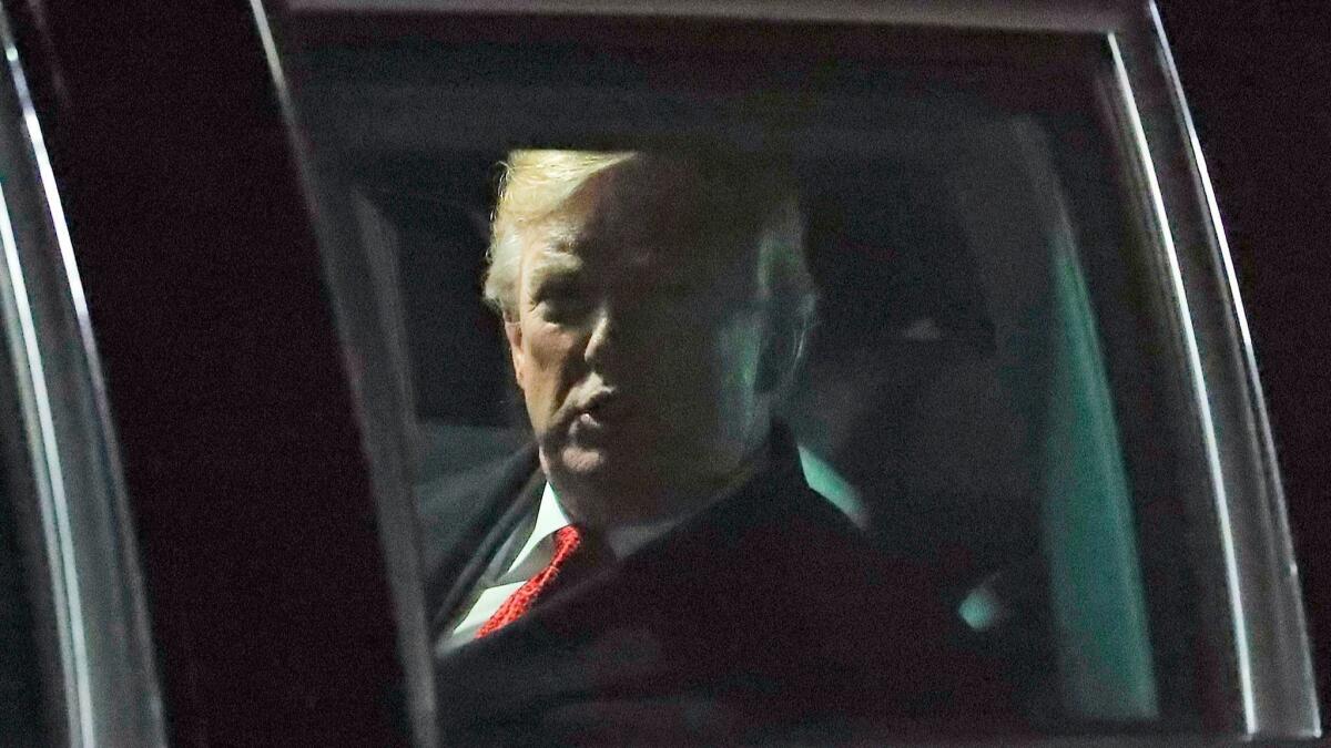 President Trump upon arrival at Orly Airport near Paris on Nov. 9, 2018.