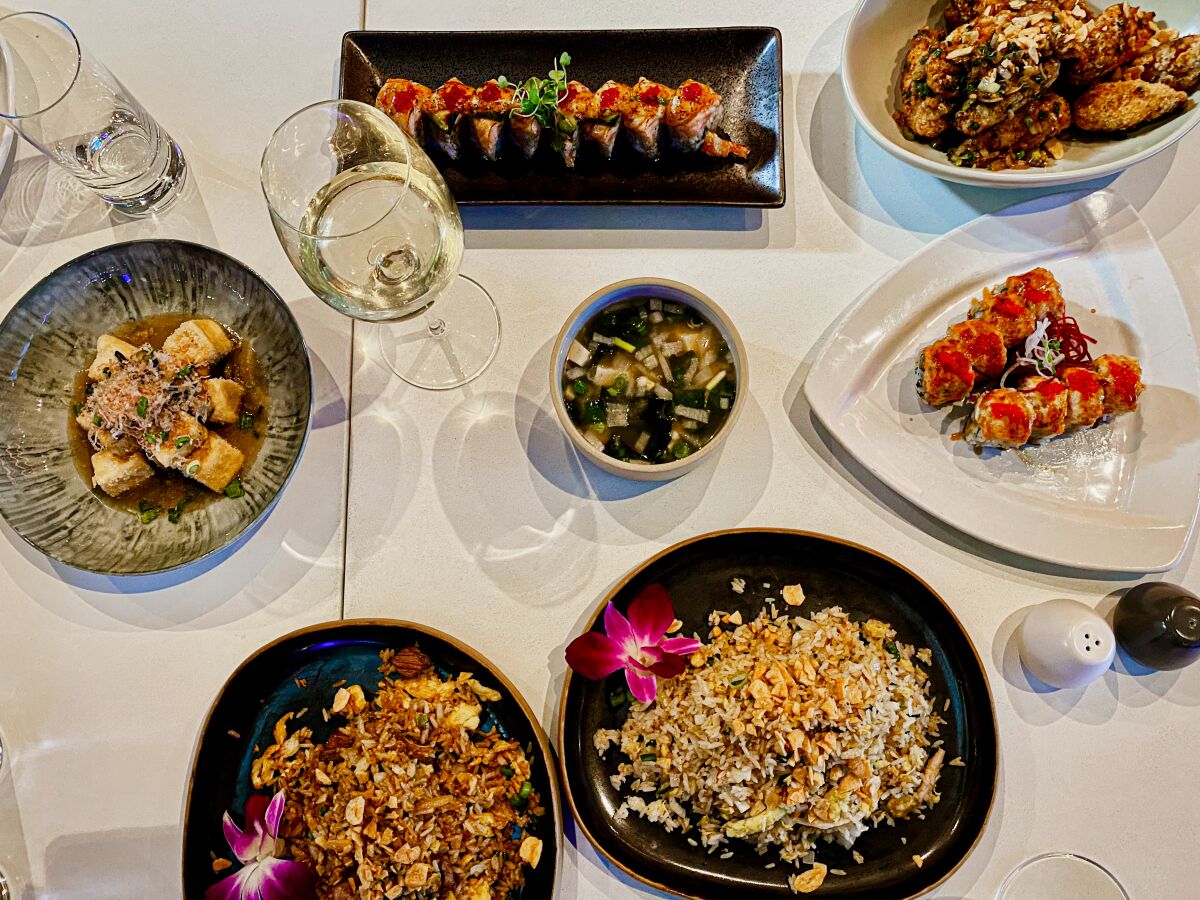 Dishes on the menu at Glass Box restaurant.