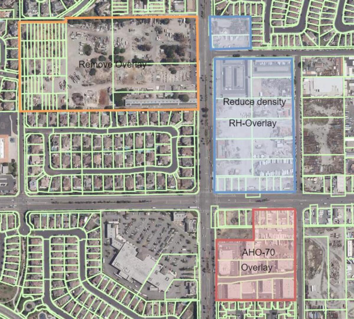 An option preferred by City Council members would remove the overlay in the SP7 (Ellis-Goldenwest) area.