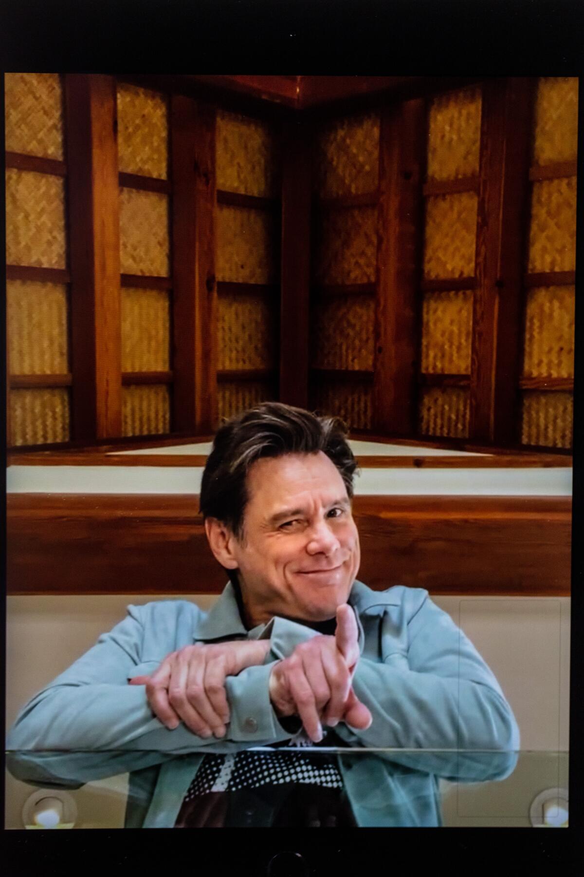 LOS ANGELES, CA - JUNE 16:  Jim Carrey, is photographed on an iPad,  from his home.(Jay L. Clendenin / Los Angeles Times)