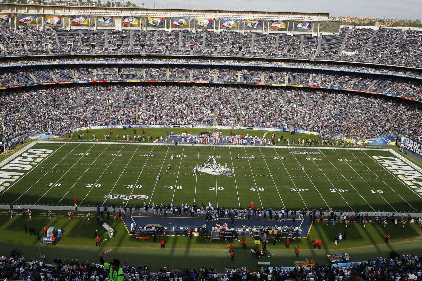 The San Diego Chargers will be playing home games at Qualcomm Stadium for at least one more season.