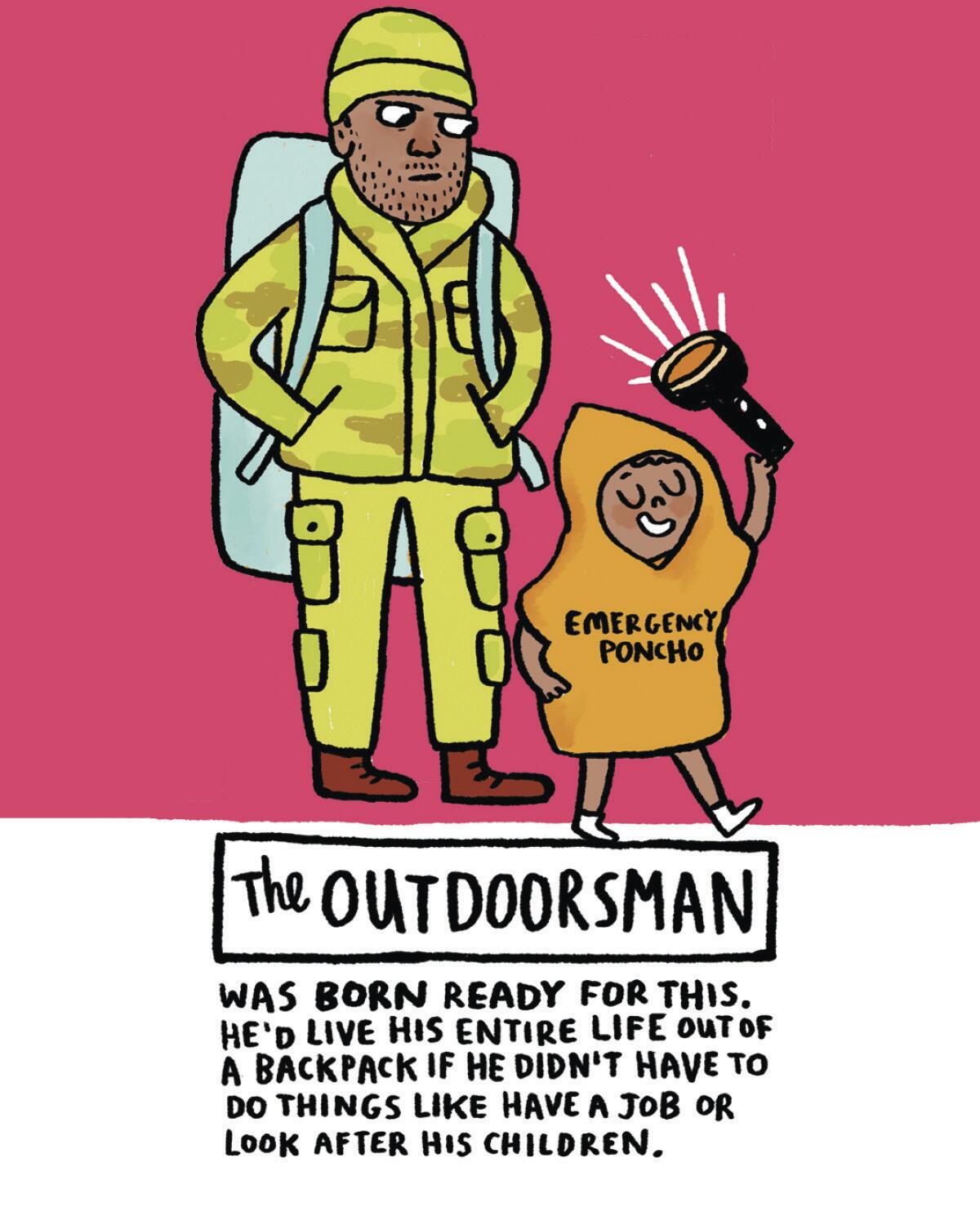 9 types of earthquake preppers comic: The Outdoorsman