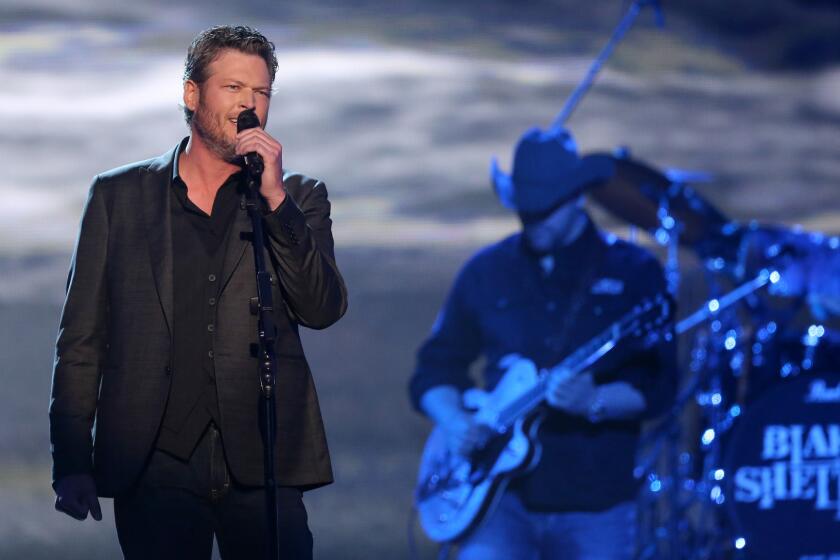Blake Shelton performs during last month's Academy of Country Music Awards.