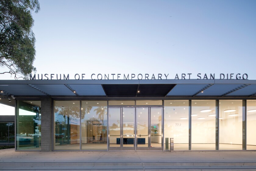 The entrance to the Museum of Contemporary Art San Diego in La Jolla.