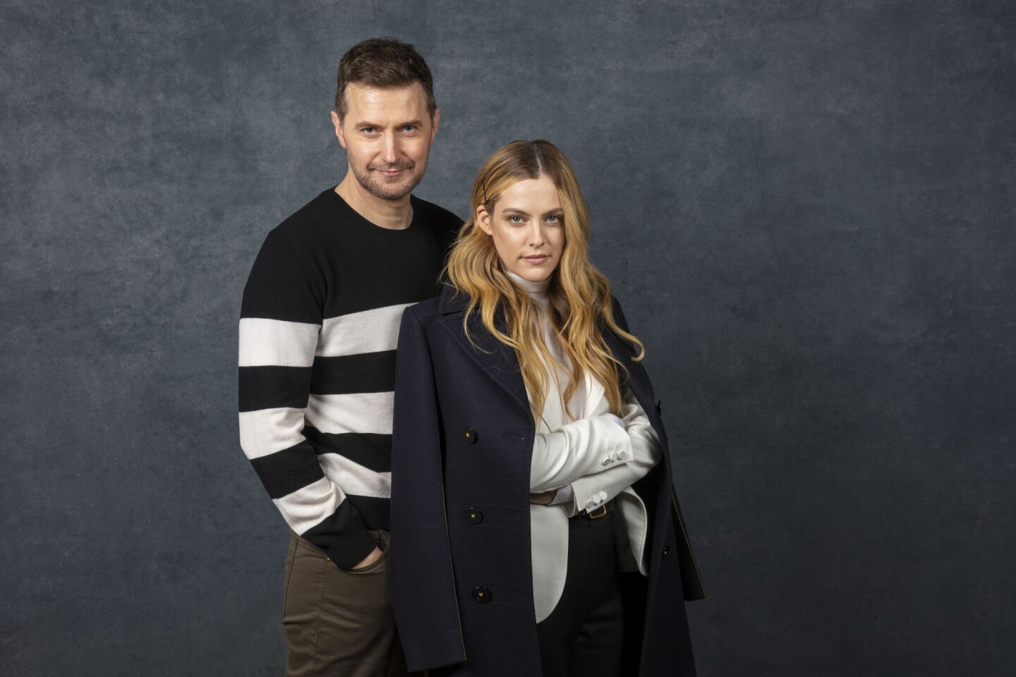 Actors Richard Armitage and Riley Keough, from the film "The Lodge," photographed at the 2019 Sundance Film Festival in Park City, Utah, on Friday, Jan. 25.